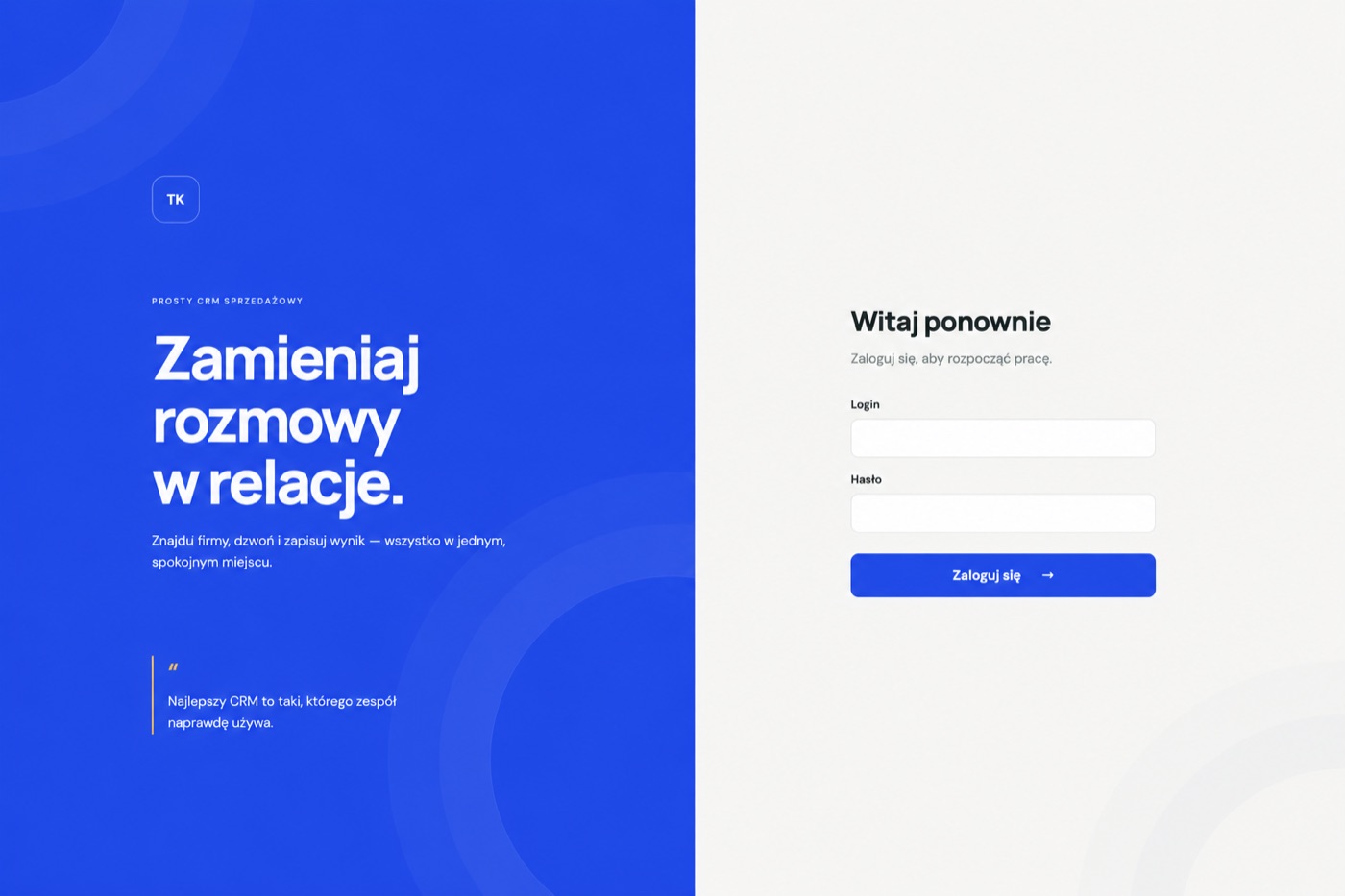 Projekt systemu Flow CRM